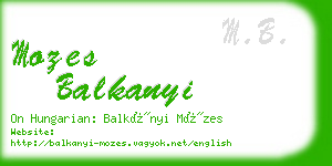 mozes balkanyi business card